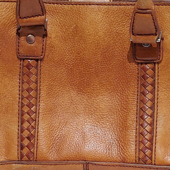 WILSON Vintage Western Style Woven Leather Handbag - Picture 3 of 6